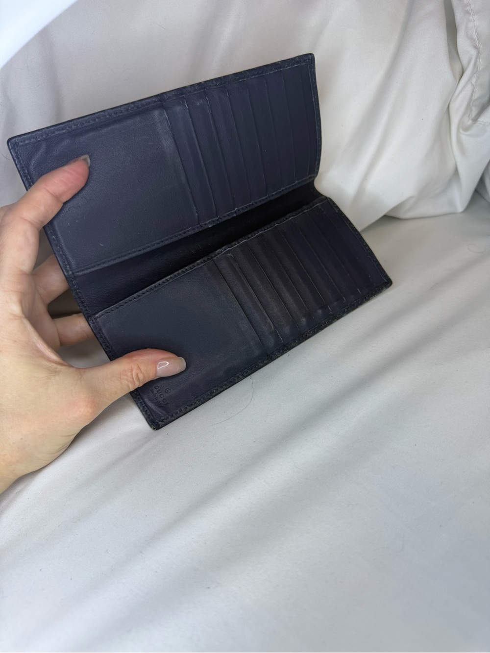 Gucci Navy Embossed GG Long Wallet - Picture 5 of 5